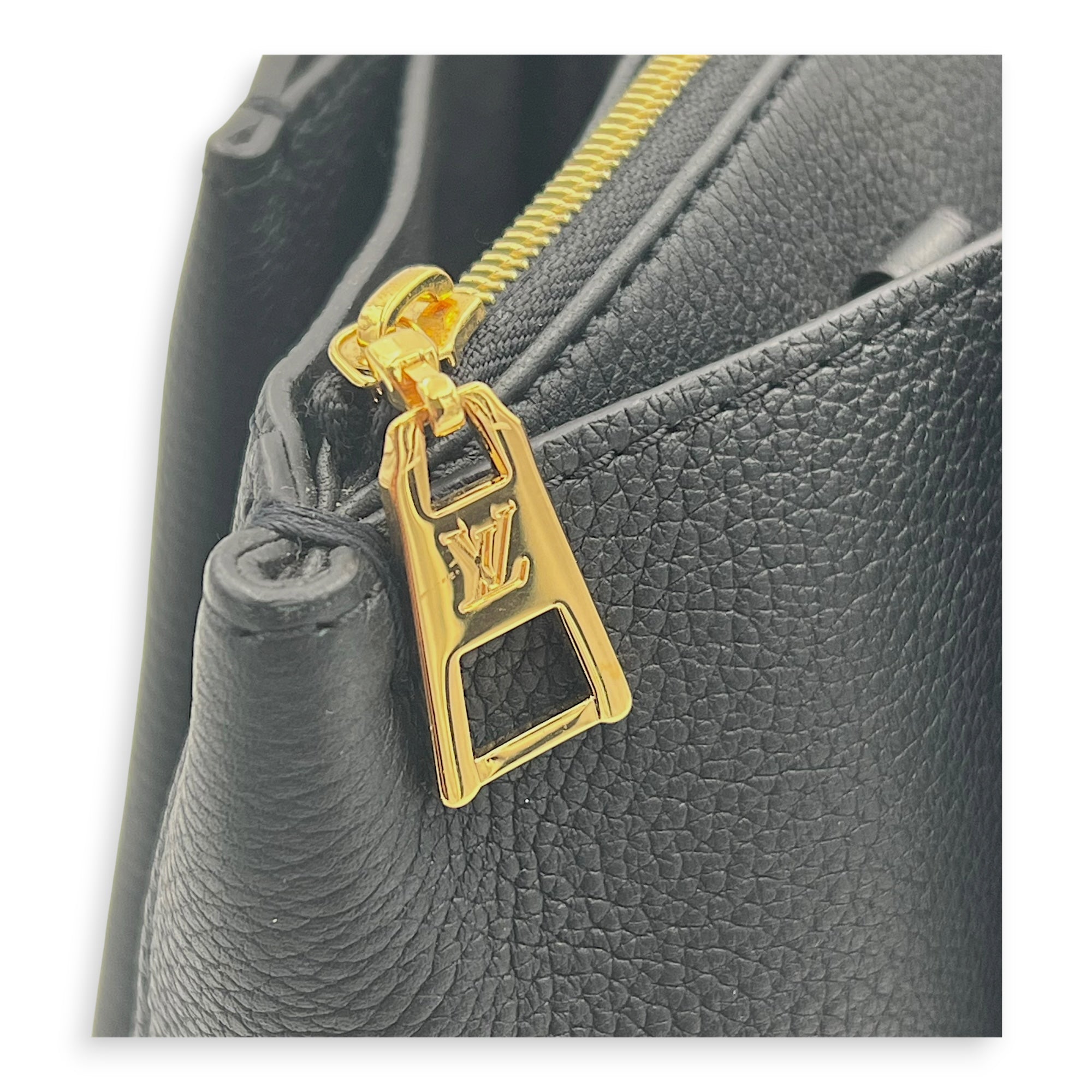 Lock Me Top Handle Bag Black in Calfskin, Gold hardware