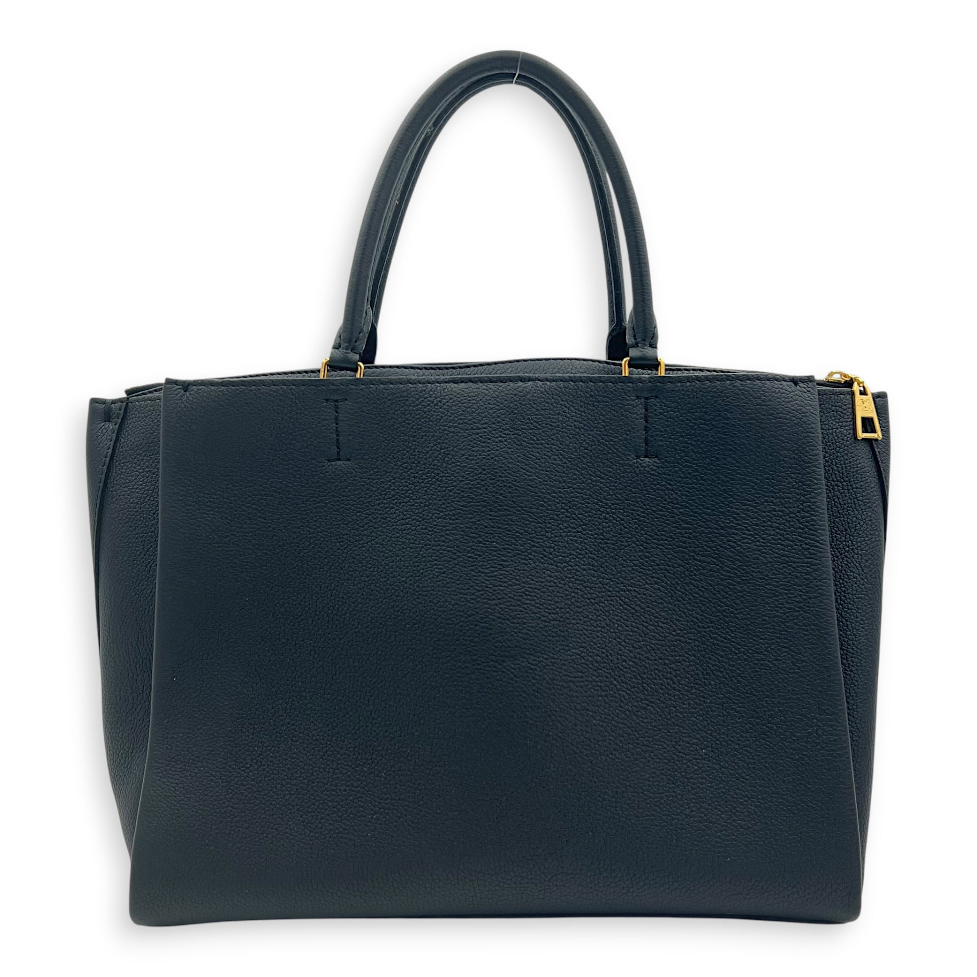 Lock Me Top Handle Bag Black in Calfskin, Gold hardware