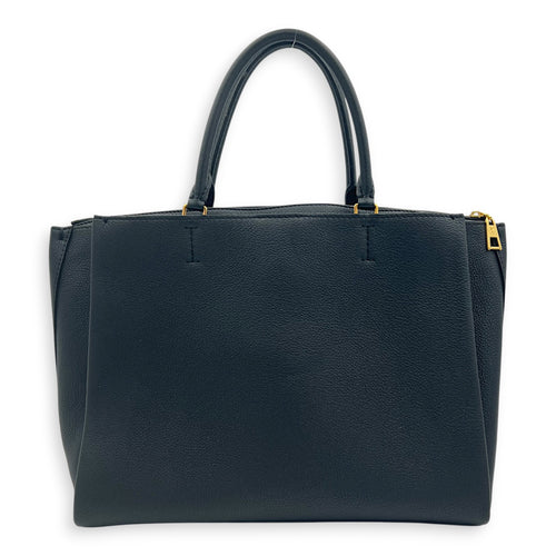 Lock Me Top Handle Bag Black in Calfskin, Gold hardware