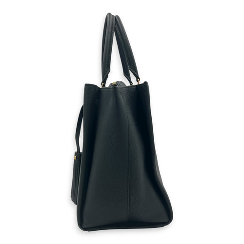 Lock Me Top Handle Bag Black in Calfskin, Gold hardware