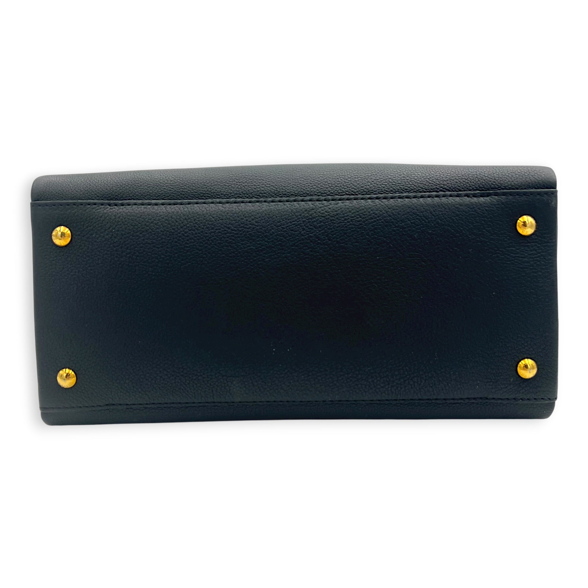 Lock Me Top Handle Bag Black in Calfskin, Gold hardware