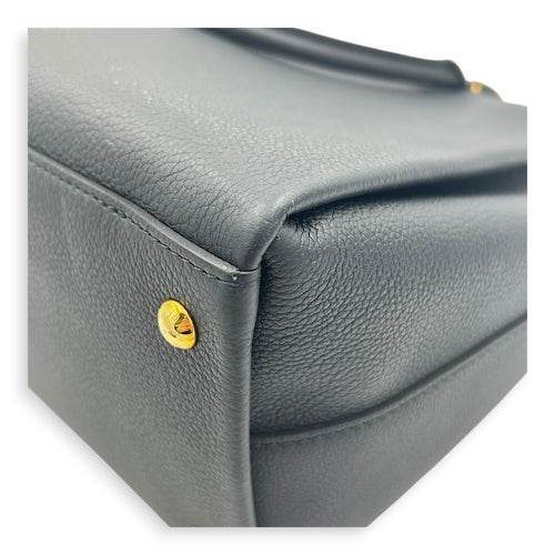 Lock Me Top Handle Bag Black in Calfskin, Gold hardware