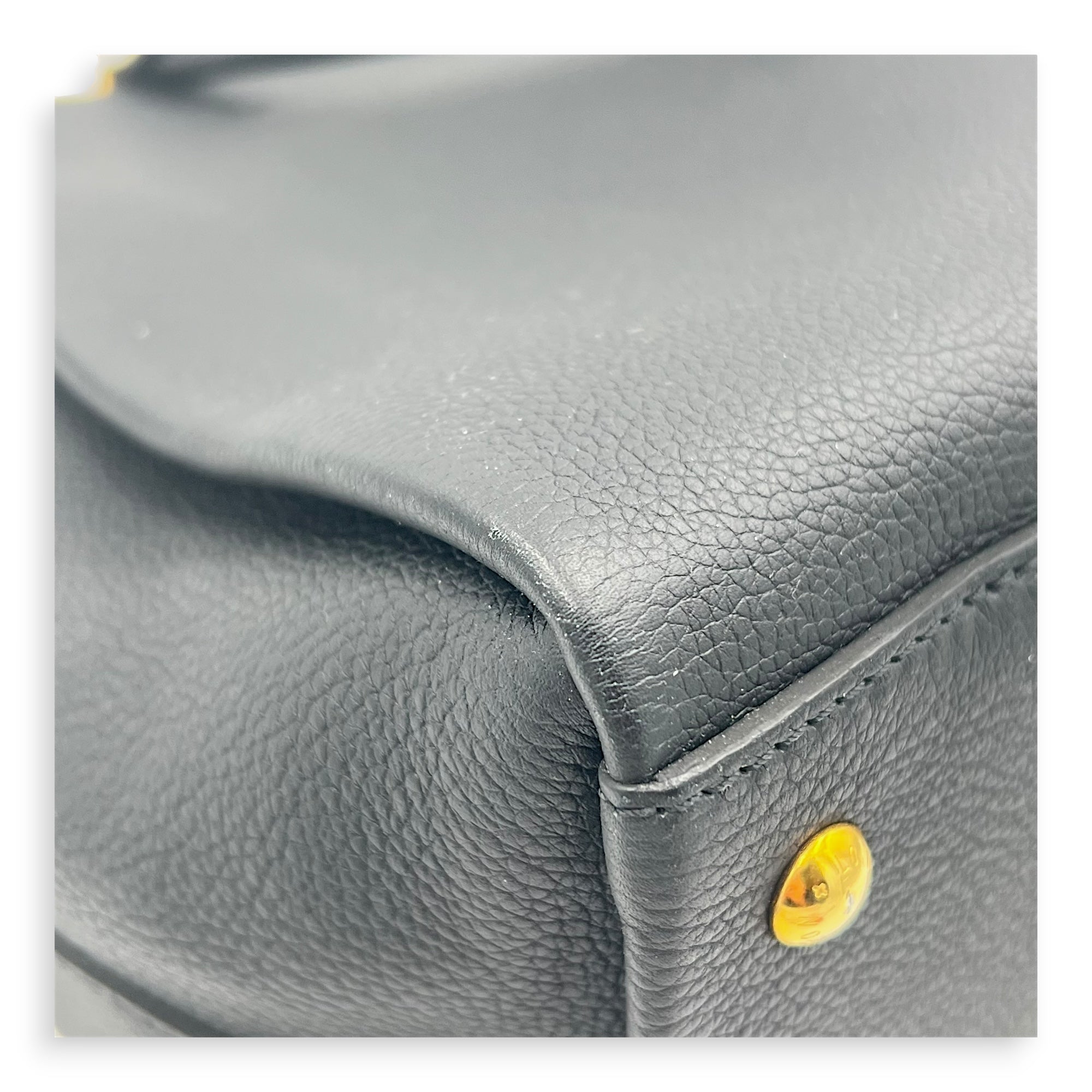 Lock Me Top Handle Bag Black in Calfskin, Gold hardware