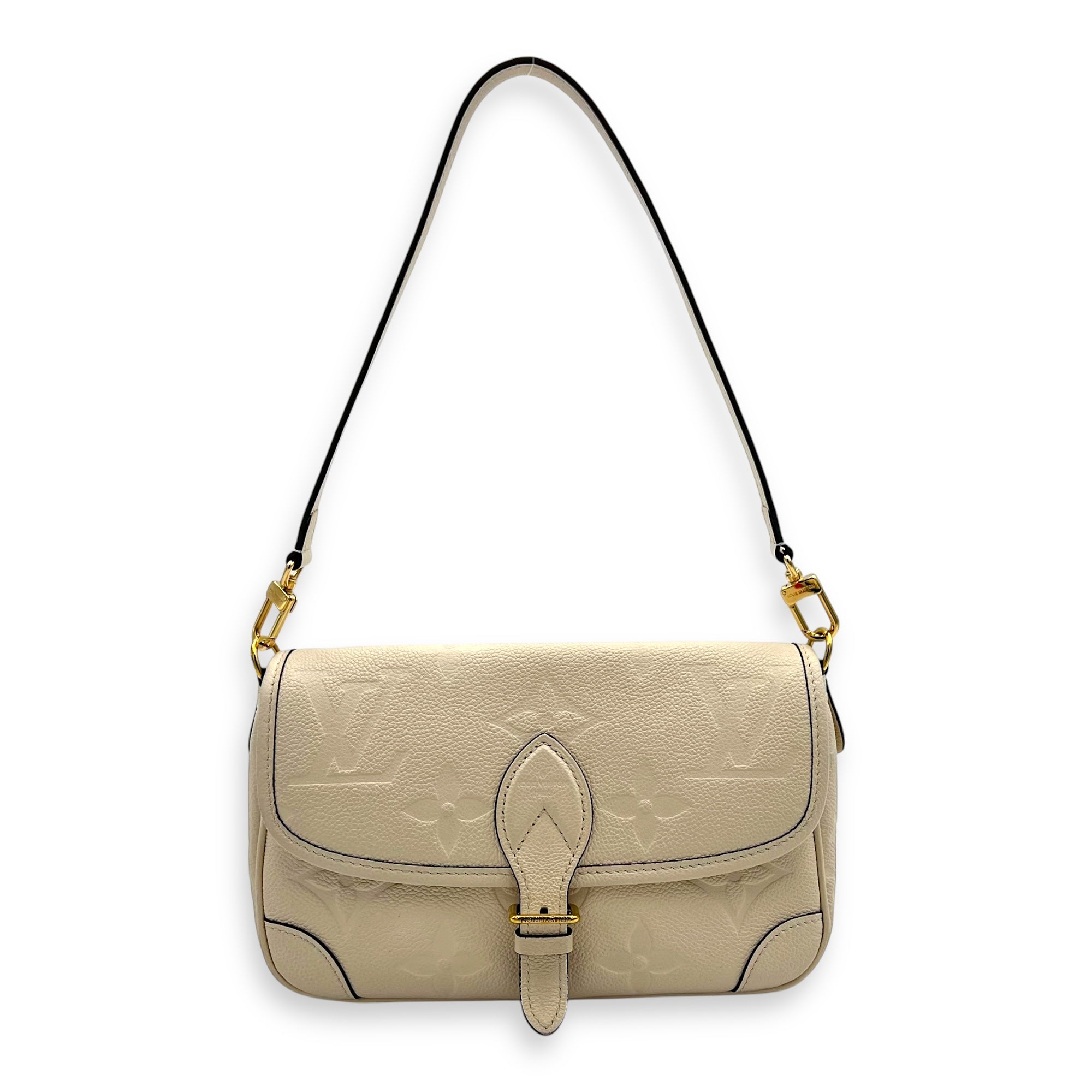 Diane Crossbody Bag Beige in Empreinte Leather, Gold hardware