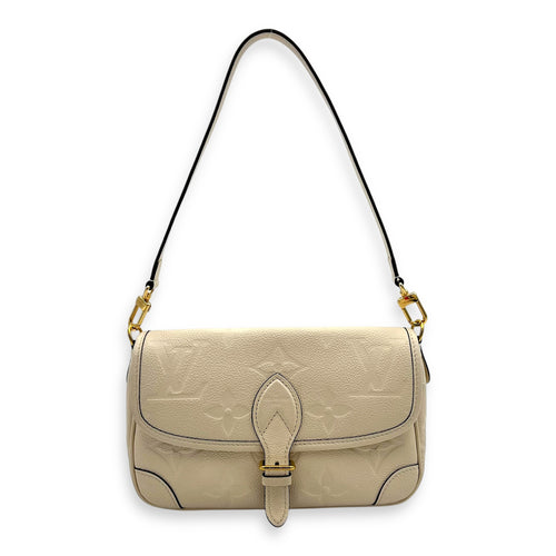 Diane Crossbody Bag Beige in Empreinte Leather, Gold hardware