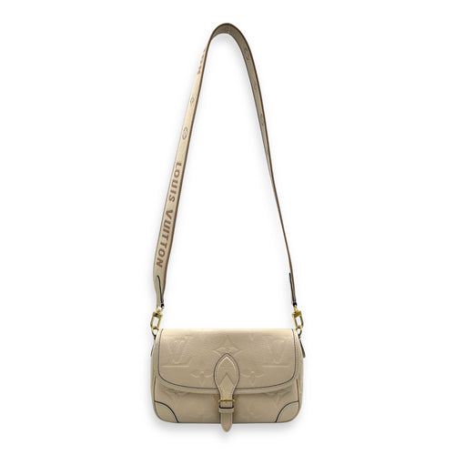 Diane Crossbody Bag Beige in Empreinte Leather, Gold hardware