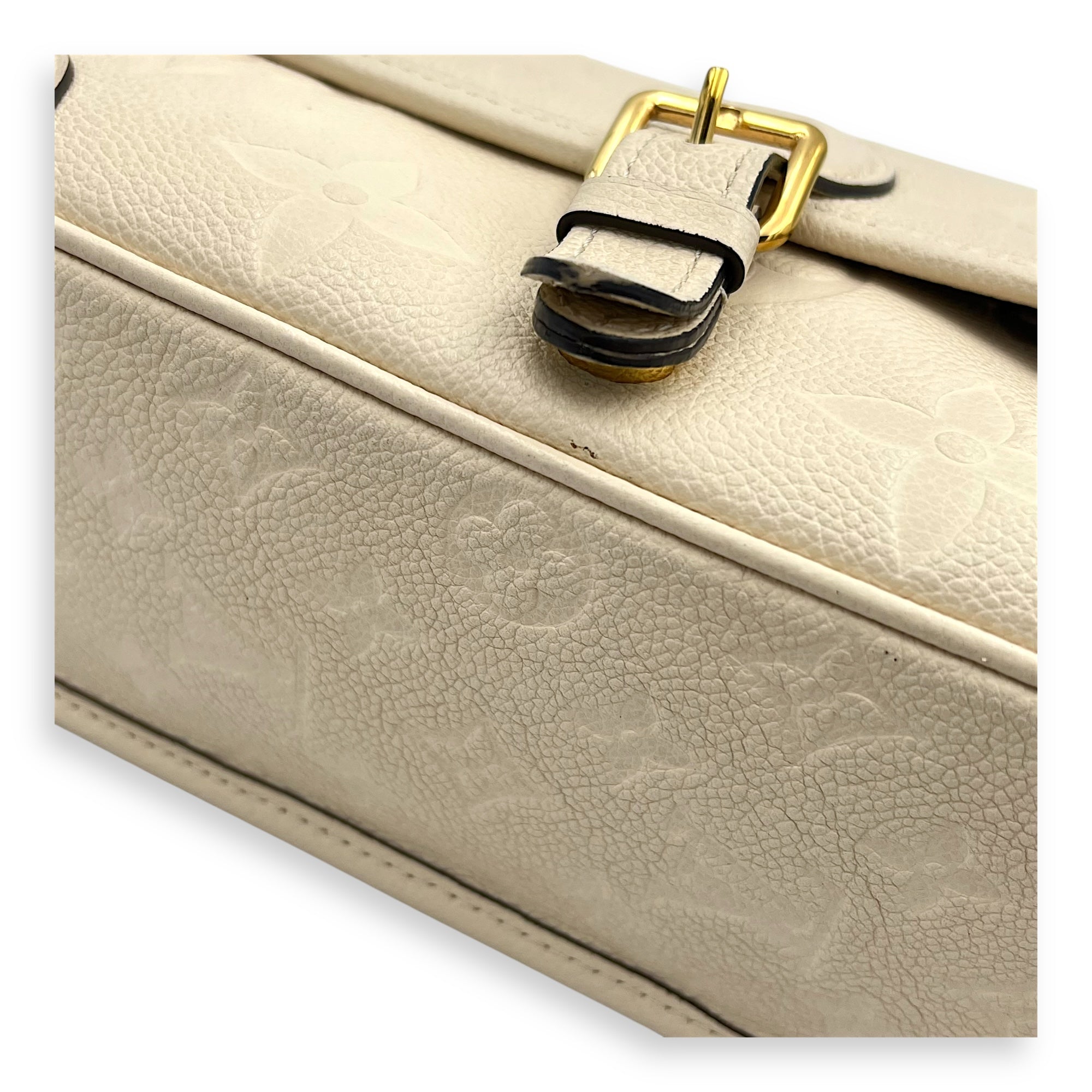Diane Crossbody Bag Beige in Empreinte Leather, Gold hardware