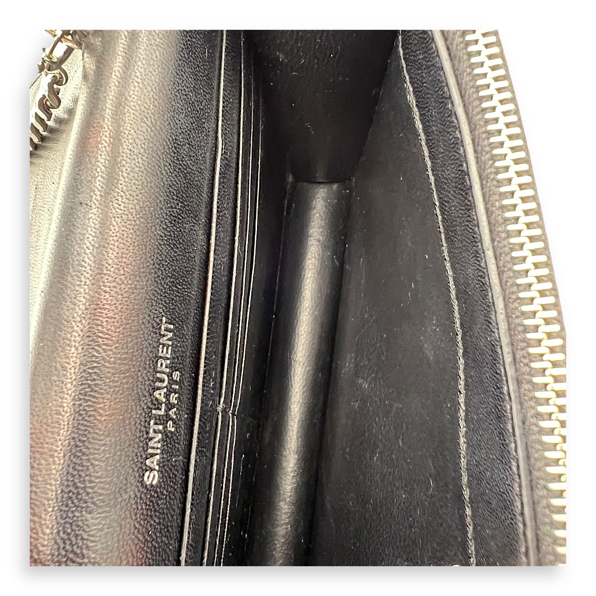 Kate Tassel Black Crossbody Bag in Calfskin, Silver hardware