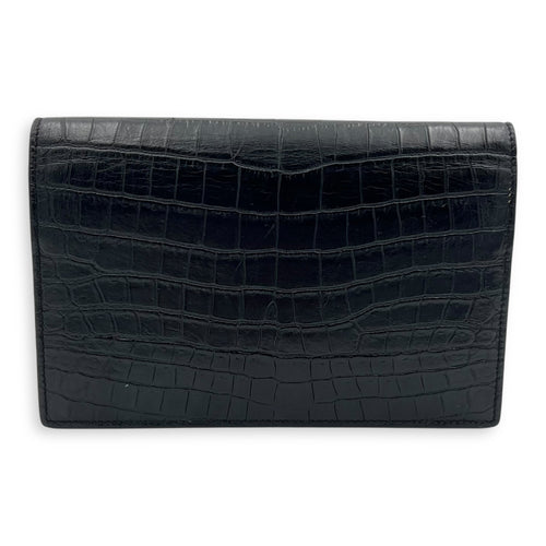 Kate Tassel Black Crossbody Bag in Calfskin, Silver hardware