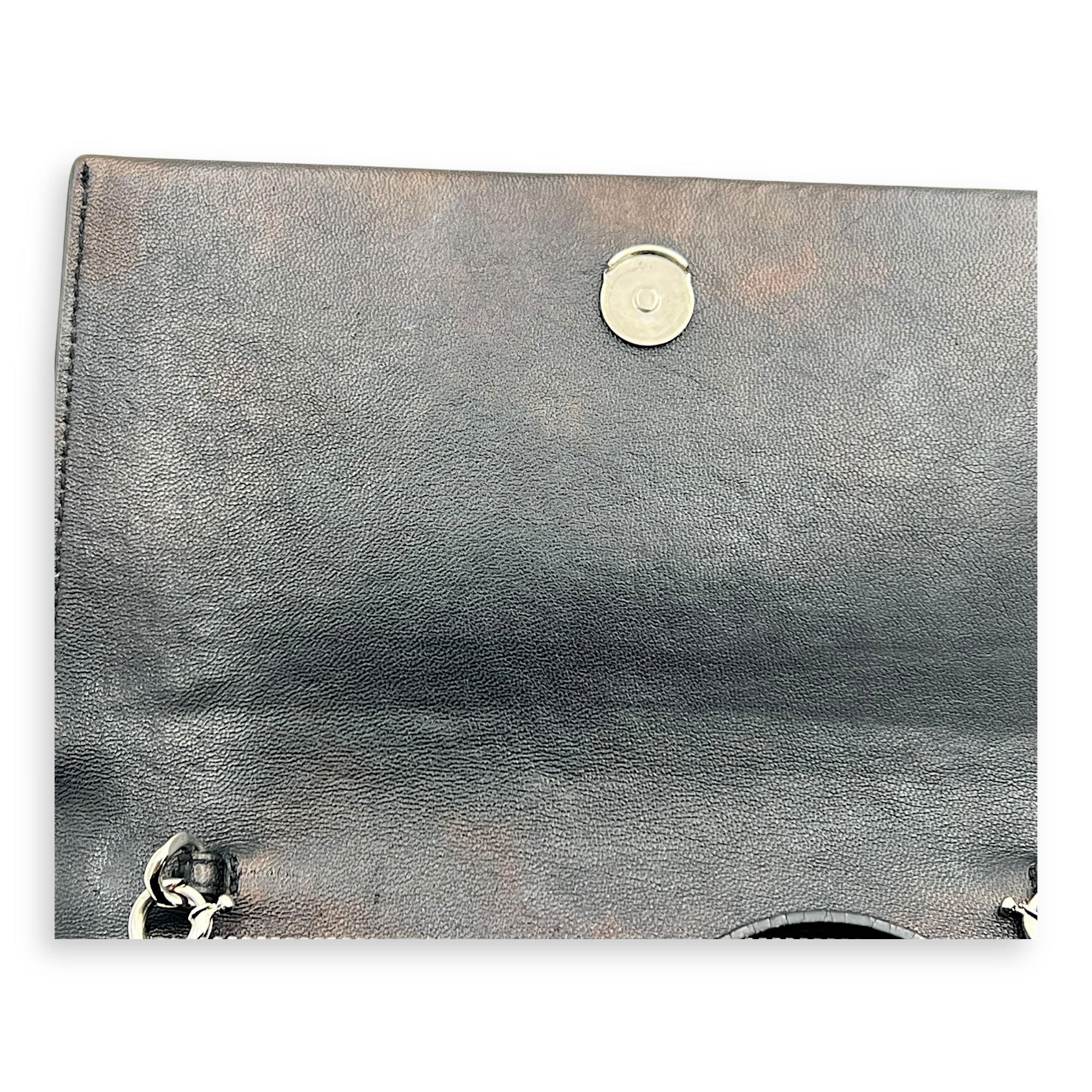 Kate Tassel Black Crossbody Bag in Calfskin, Silver hardware