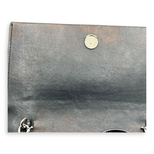 Kate Tassel Black Crossbody Bag in Calfskin, Silver hardware