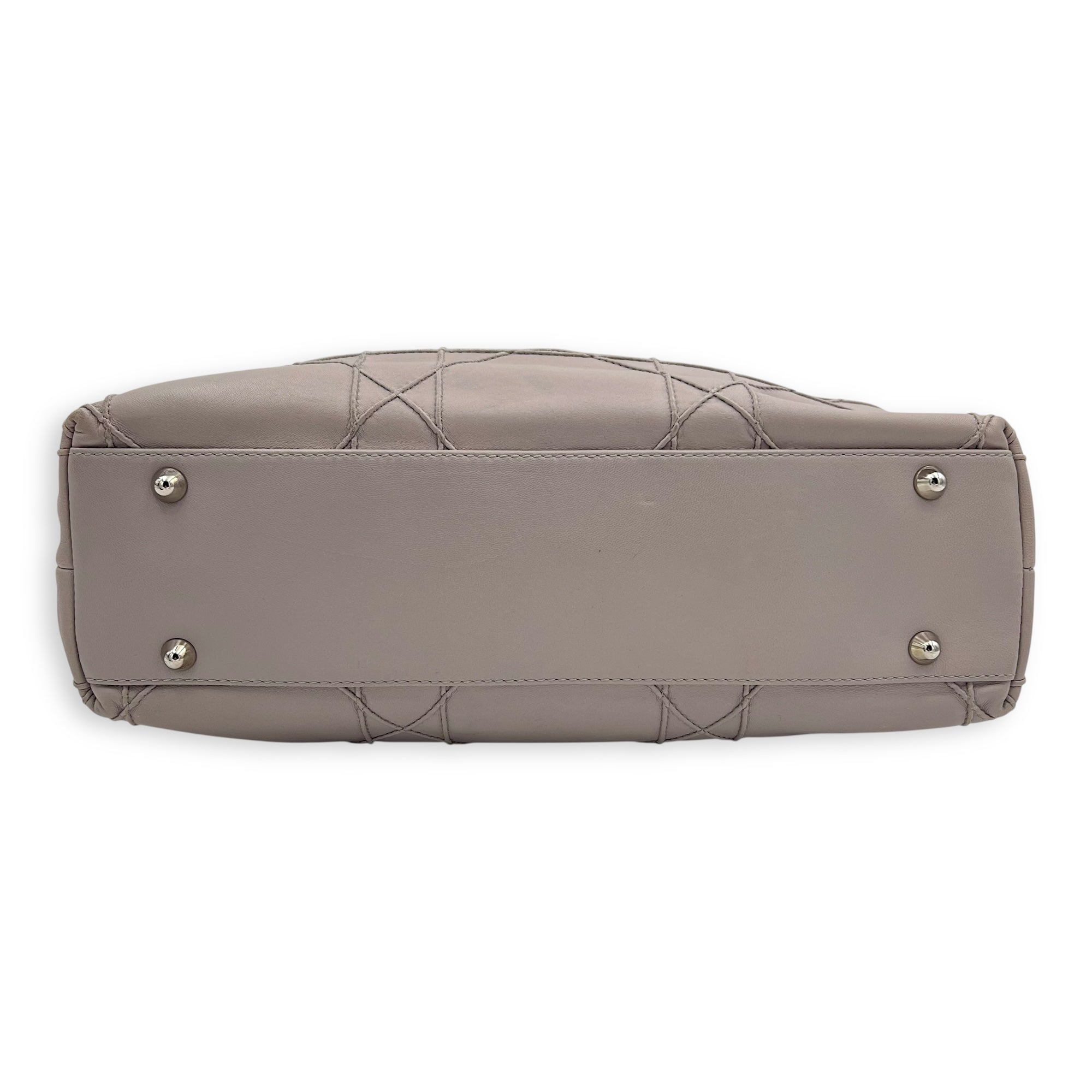 Granville Chain Tote Bag Grey in Lambskin, Silver hardware