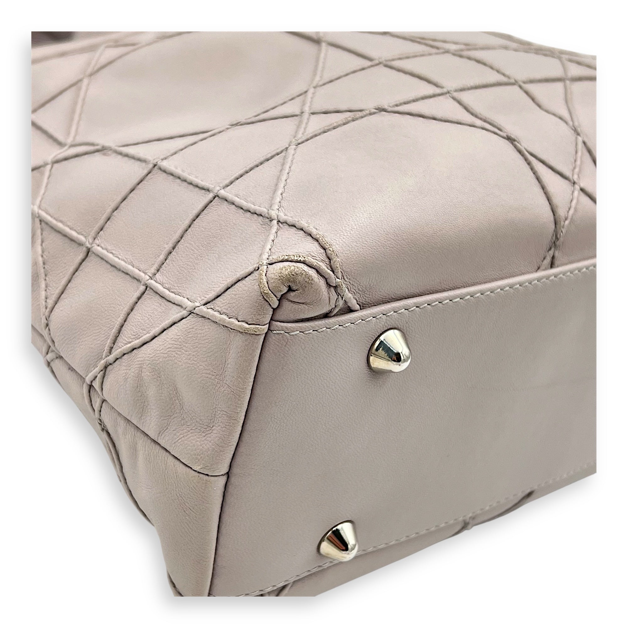 Granville Chain Tote Bag Grey in Lambskin, Silver hardware