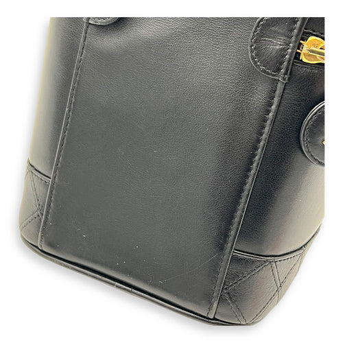 Vintage Vanity Bag Black in Calfskin, Gold hardware