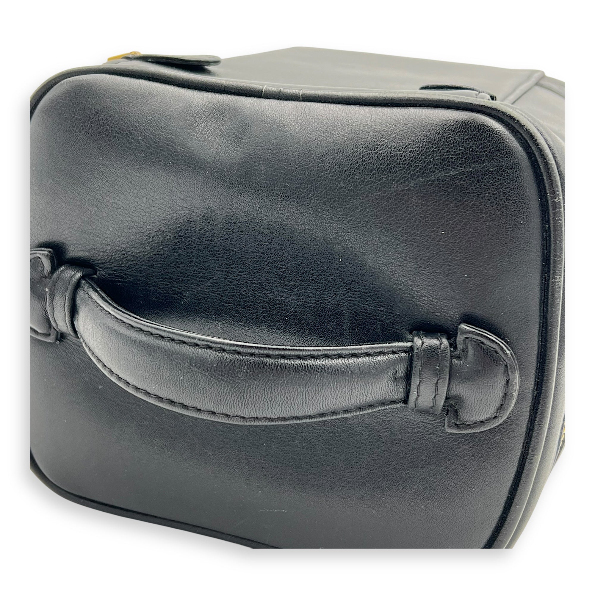 Vintage Vanity Bag Black in Calfskin, Gold hardware