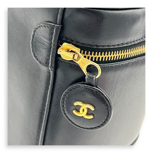 Vintage Vanity Bag Black in Calfskin, Gold hardware