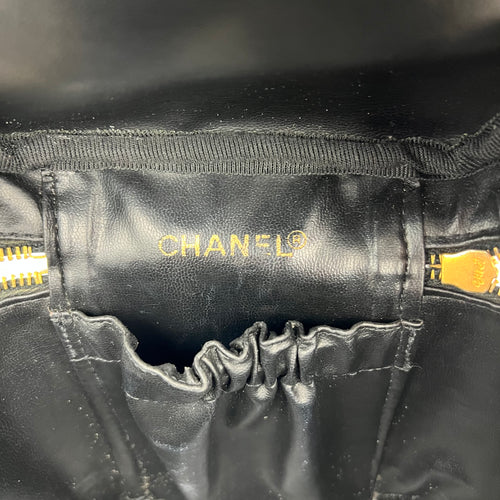 Vintage Vanity Bag Black in Calfskin, Gold hardware