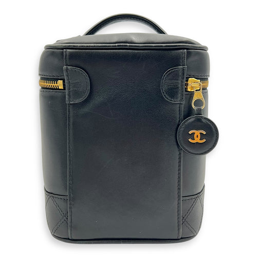 Vintage Vanity Bag Black in Calfskin, Gold hardware