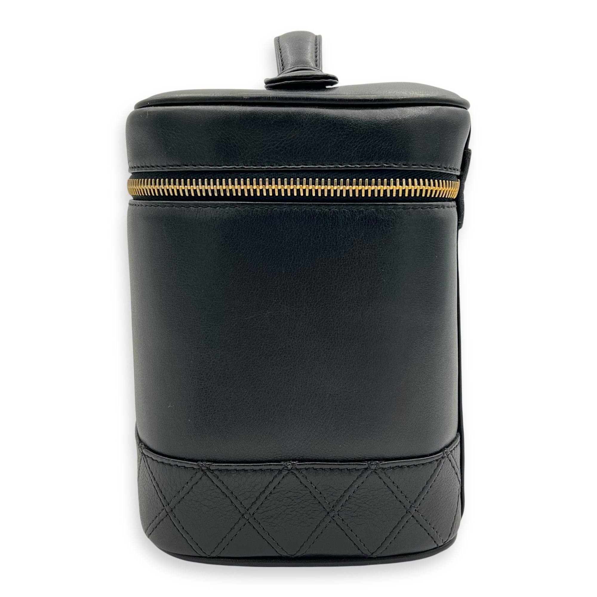 Vintage Vanity Bag Black in Calfskin, Gold hardware