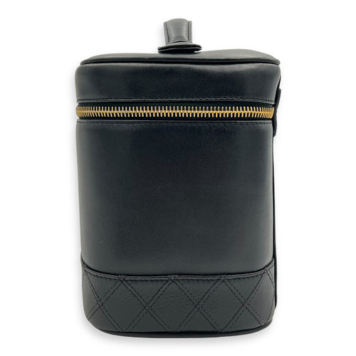 Vintage Vanity Bag Black in Calfskin, Gold hardware