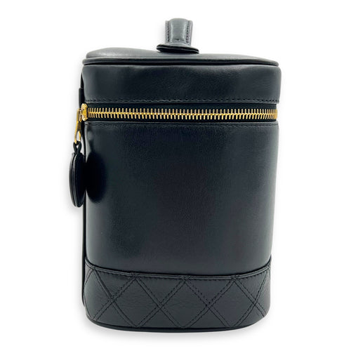 Vintage Vanity Bag Black in Calfskin, Gold hardware