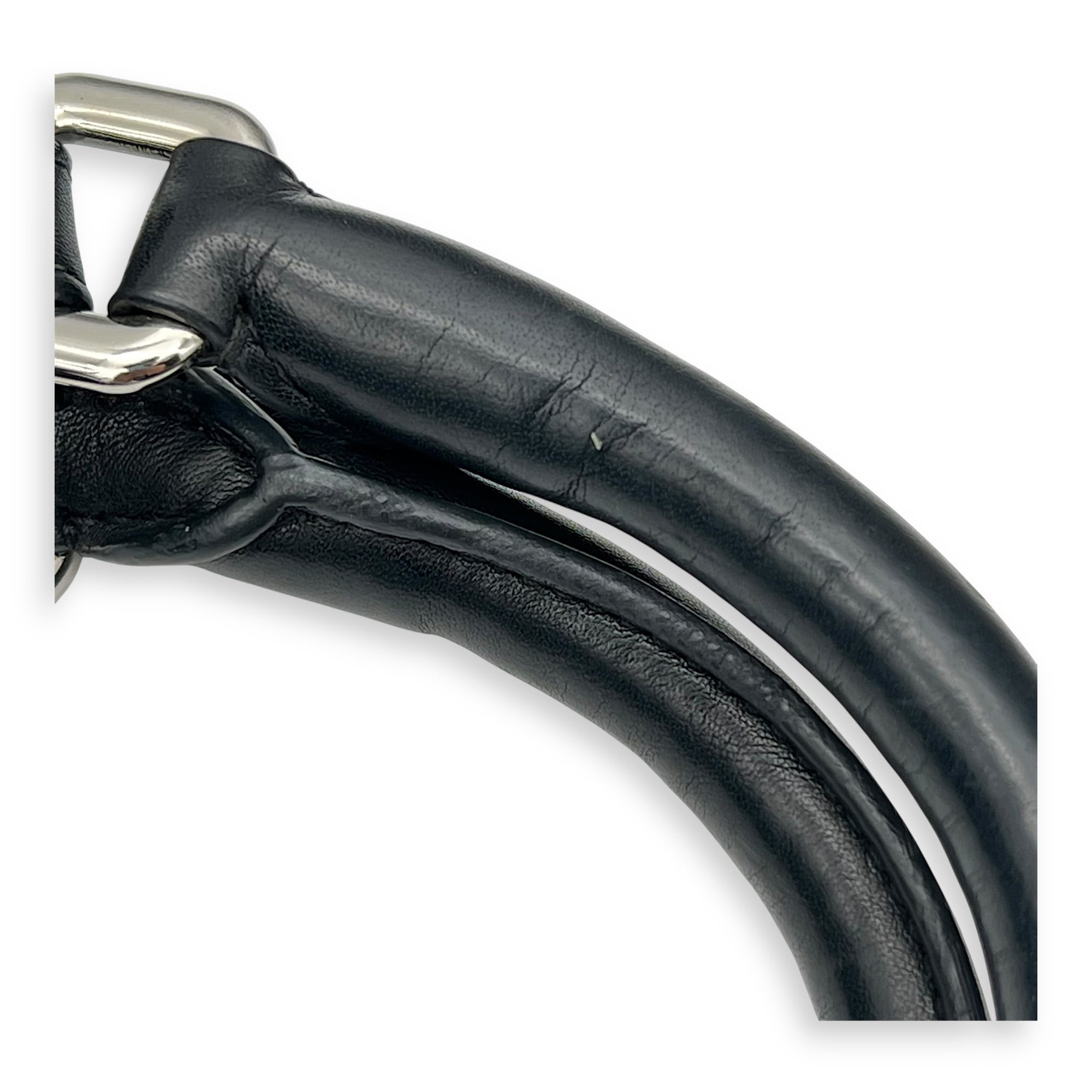 Logo Top Handle Bag Black in Nylon, Silver hardware