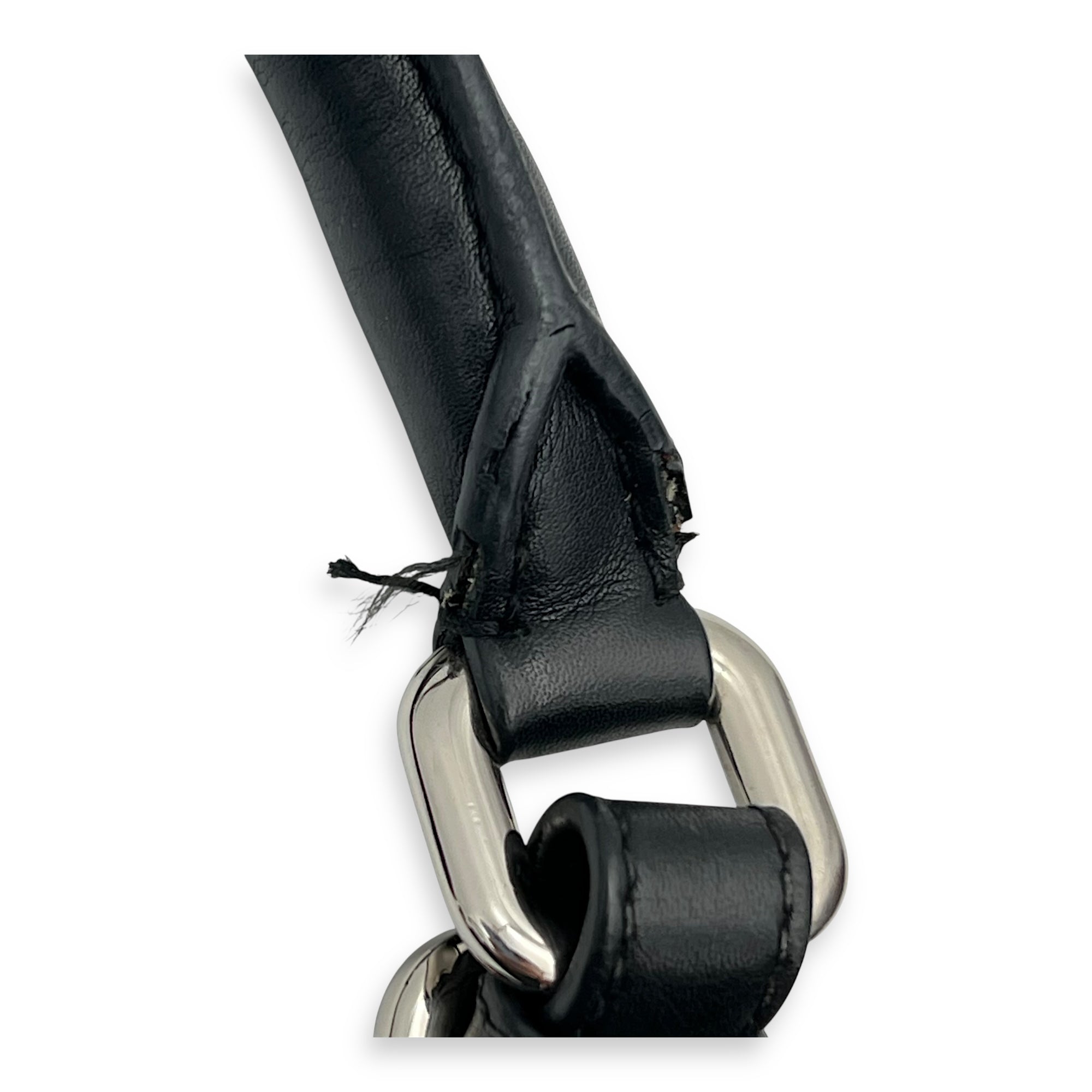 Logo Top Handle Bag Black in Nylon, Silver hardware