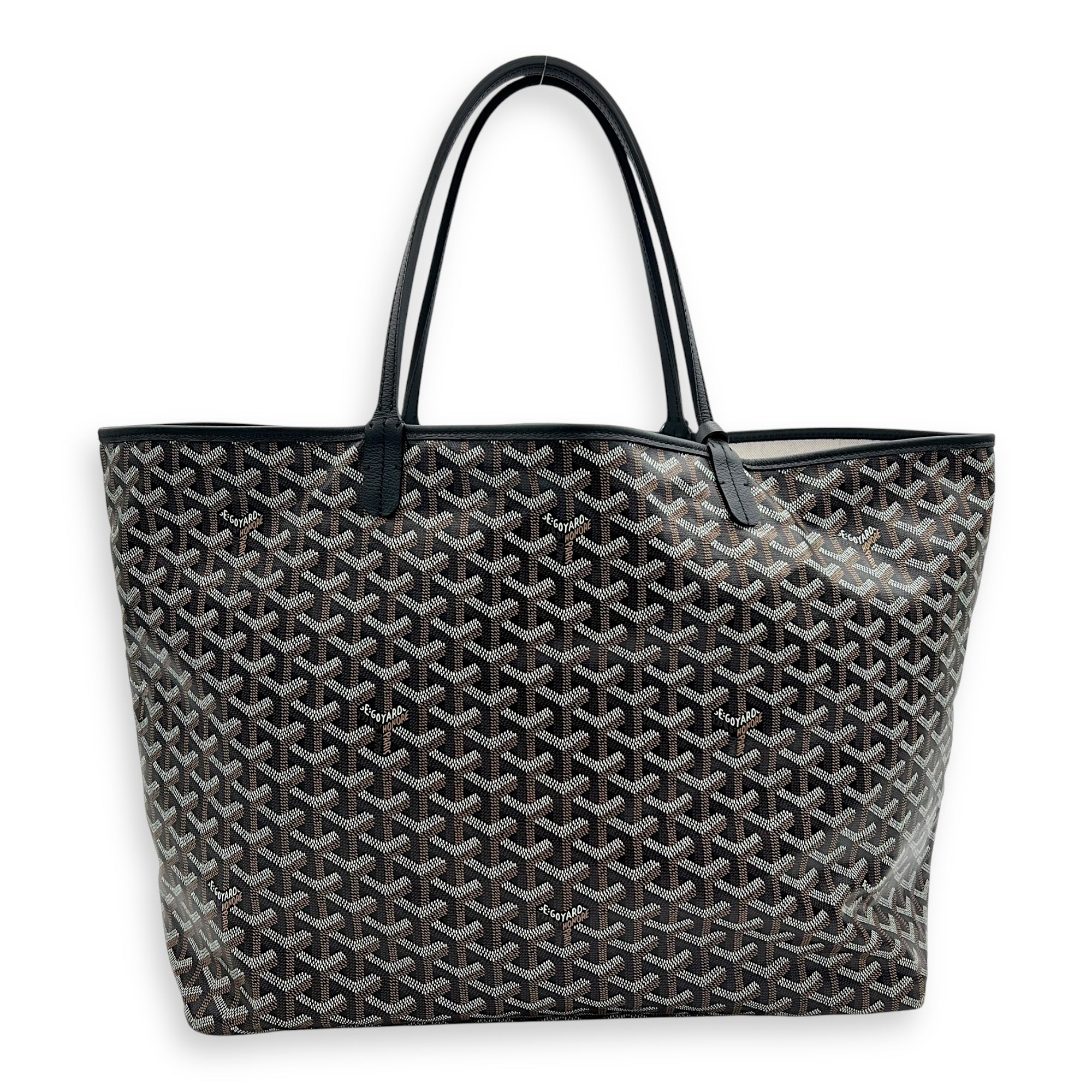 Saint Louis Tote Bag GM Black in Monogram Coated Canvas, Silver hardware
