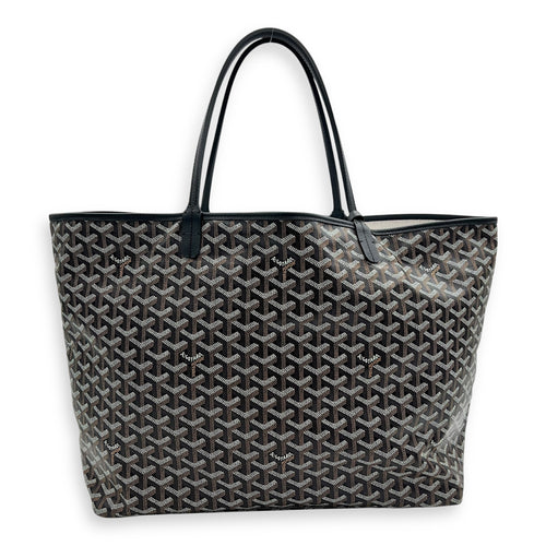 Saint Louis Tote Bag GM Black in Monogram Coated Canvas, Silver hardware