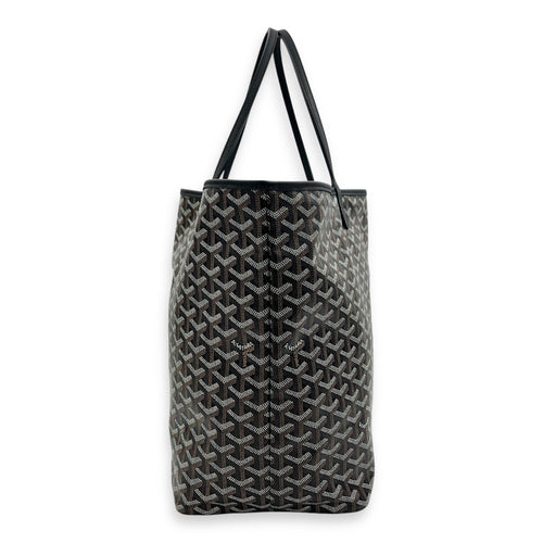 Saint Louis Tote Bag GM Black in Monogram Coated Canvas, Silver hardware