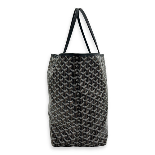 Saint Louis Tote Bag GM Black in Monogram Coated Canvas, Silver hardware