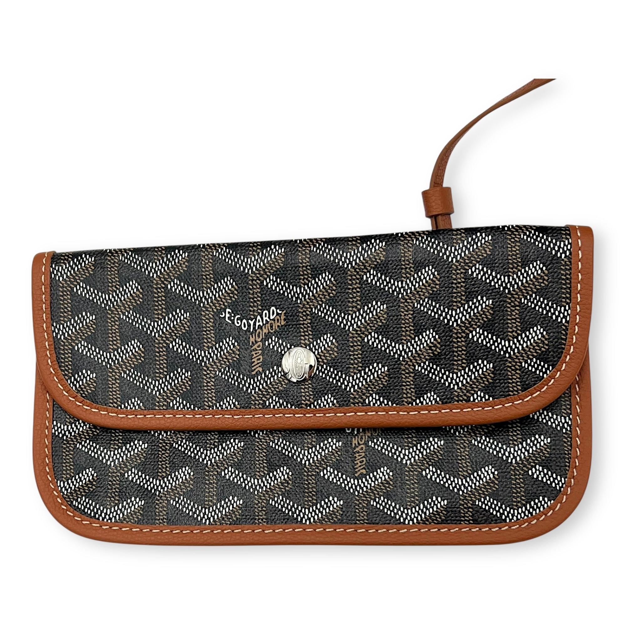 Saint Louis Tote Bag PM Black & Brown in Coated Canvas, Silver hardware