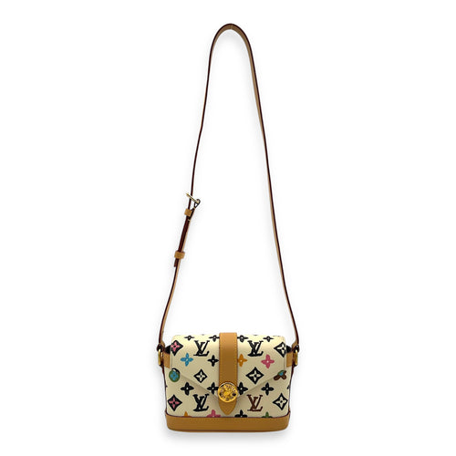 Craggy Wearable Wallet x Tyler The Creator Shoulder Bag White in Monogram Coated Canvas, Gold hardware