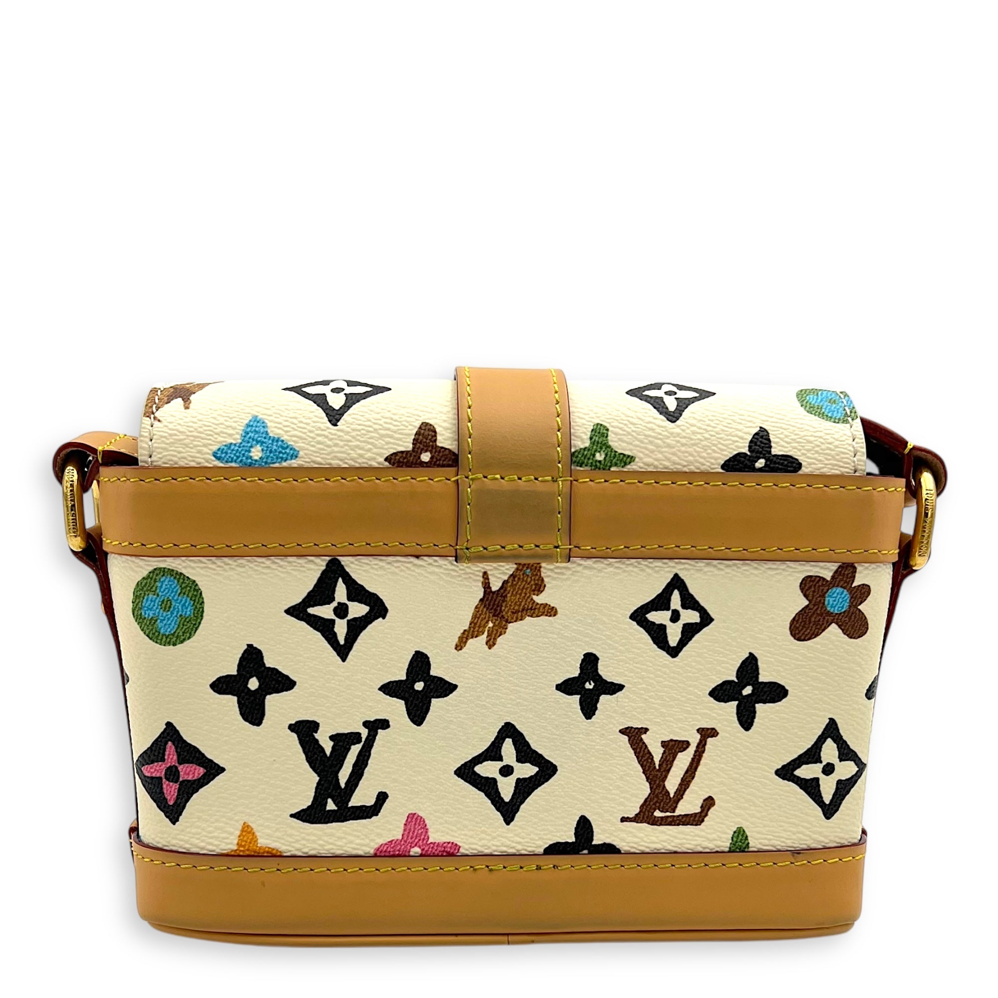 Craggy Wearable Wallet x Tyler The Creator Shoulder Bag White in Monogram Coated Canvas, Gold hardware