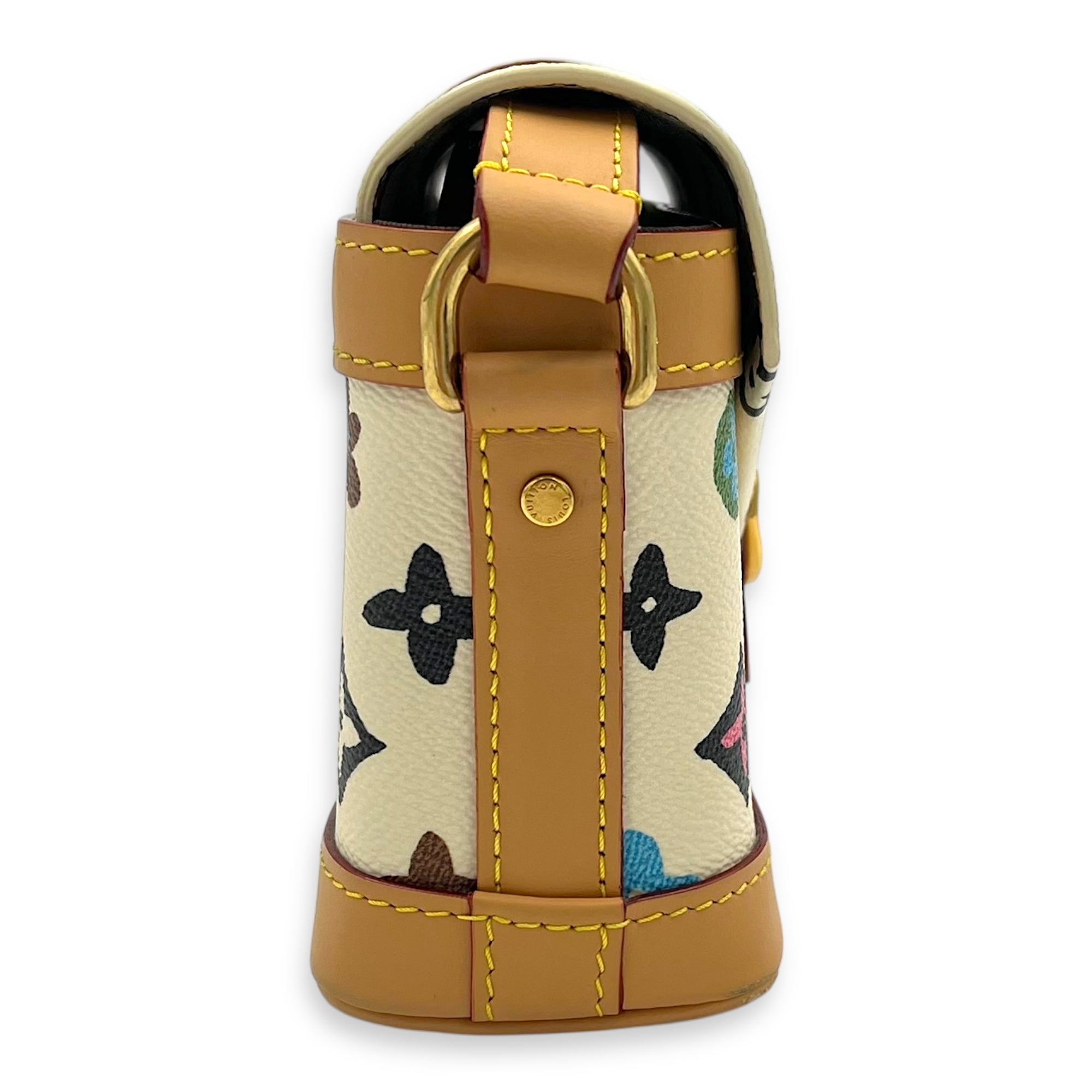 Craggy Wearable Wallet x Tyler The Creator Shoulder Bag White in Monogram Coated Canvas, Gold hardware