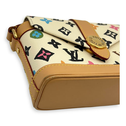 Craggy Wearable Wallet x Tyler The Creator Shoulder Bag White in Monogram Coated Canvas, Gold hardware