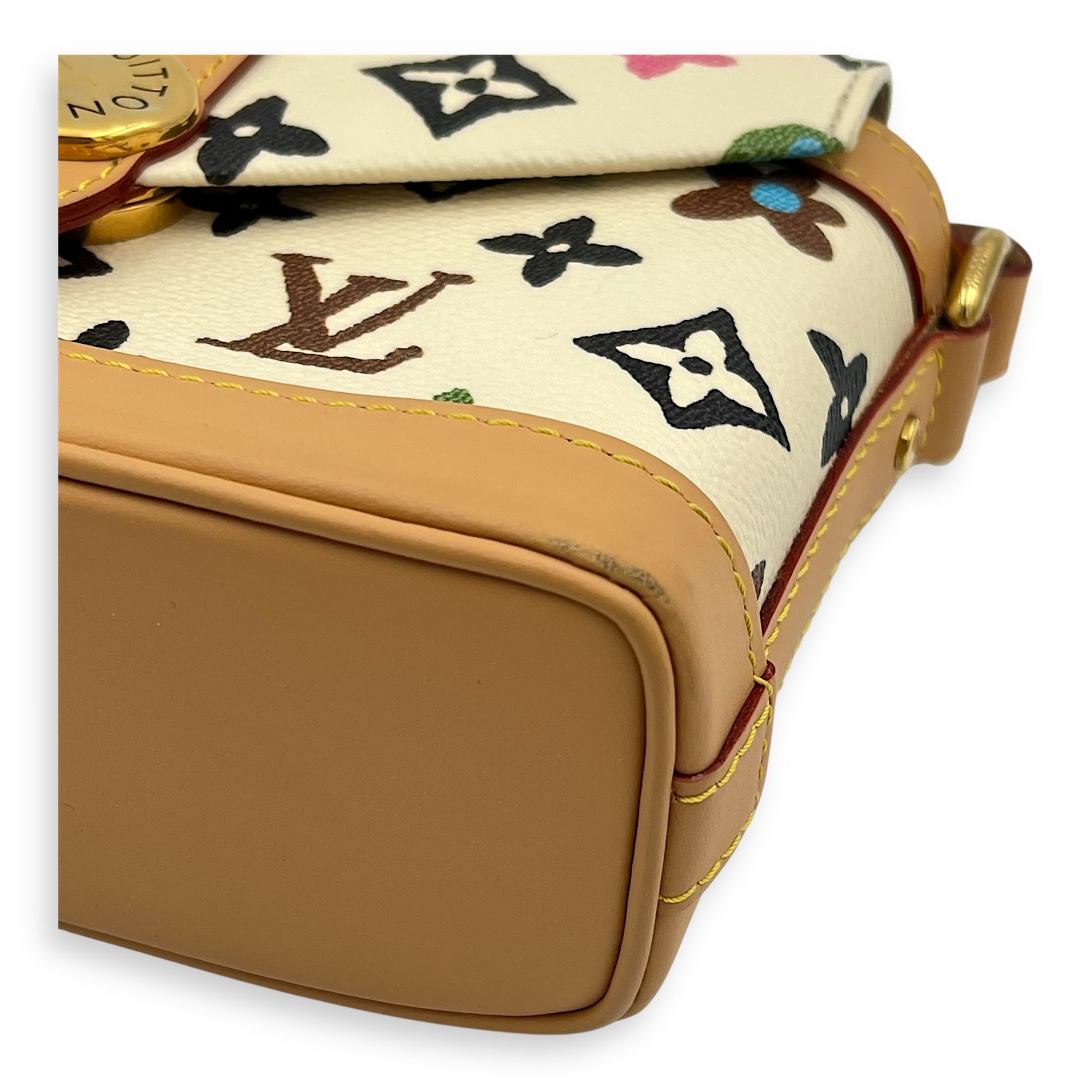 Craggy Wearable Wallet x Tyler The Creator Shoulder Bag White in Monogram Coated Canvas, Gold hardware
