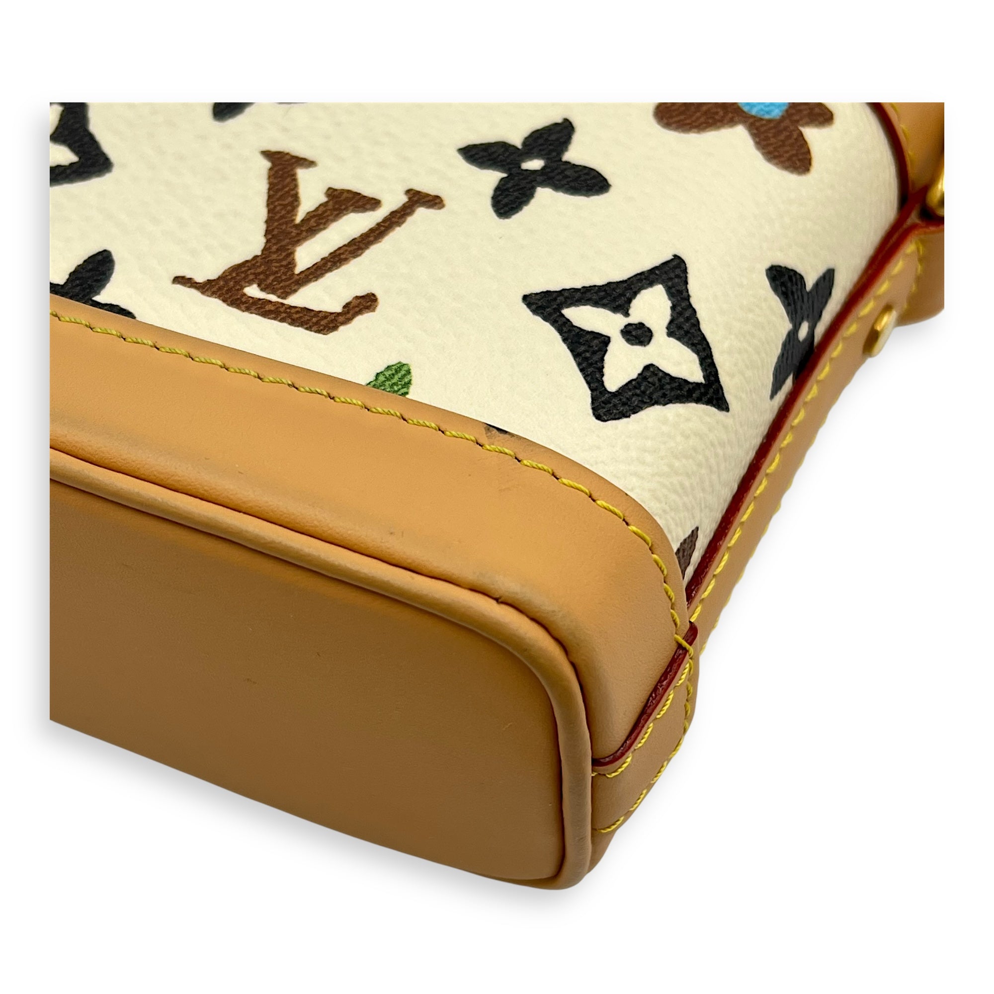 Craggy Wearable Wallet x Tyler The Creator Shoulder Bag White in Monogram Coated Canvas, Gold hardware