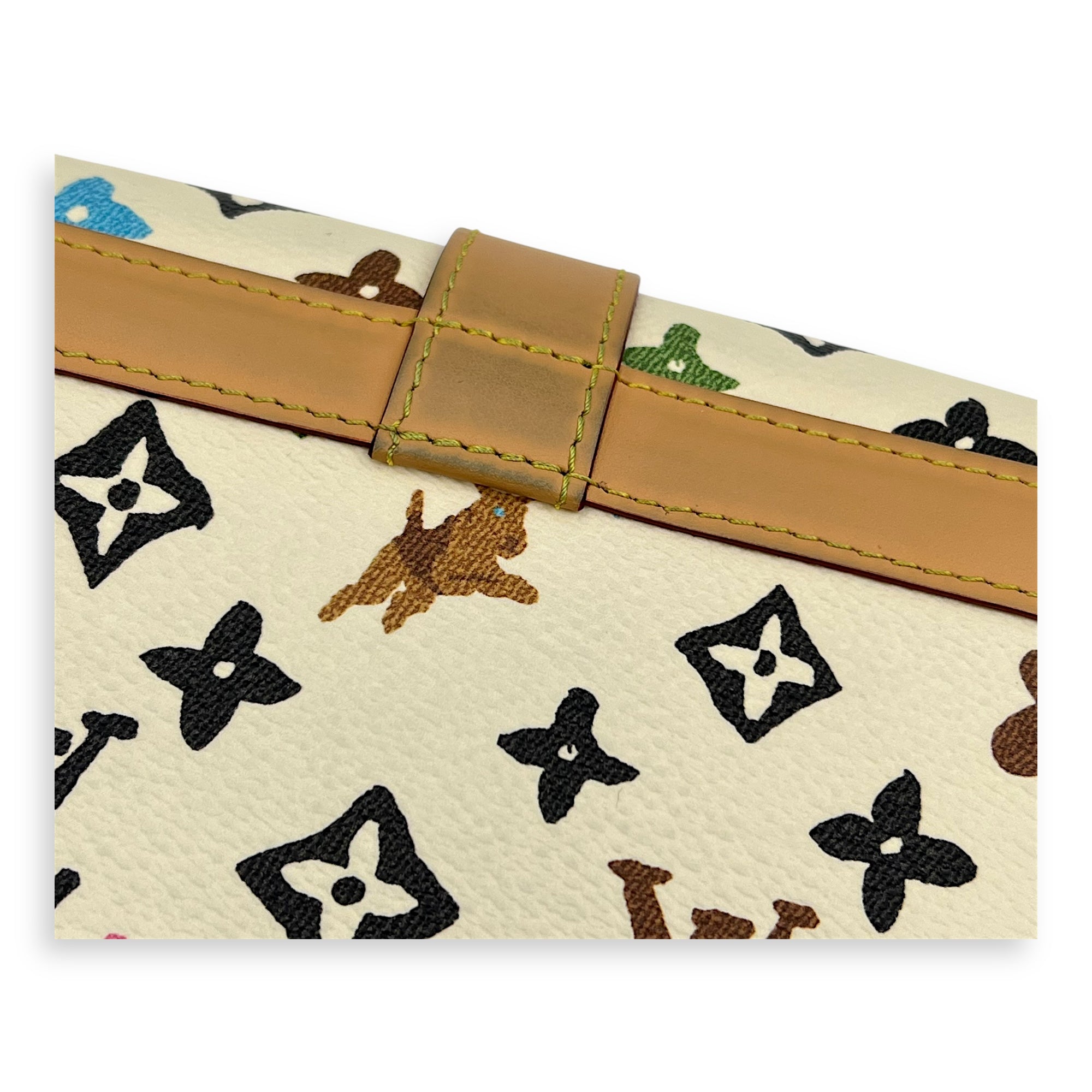 Craggy Wearable Wallet x Tyler The Creator Shoulder Bag White in Monogram Coated Canvas, Gold hardware