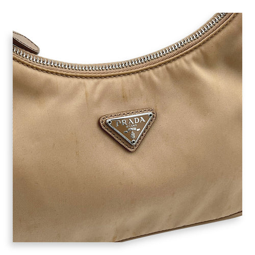Re-Edition 2005 Shoulder Bag Beige in Re-Nylon, Silver hardware