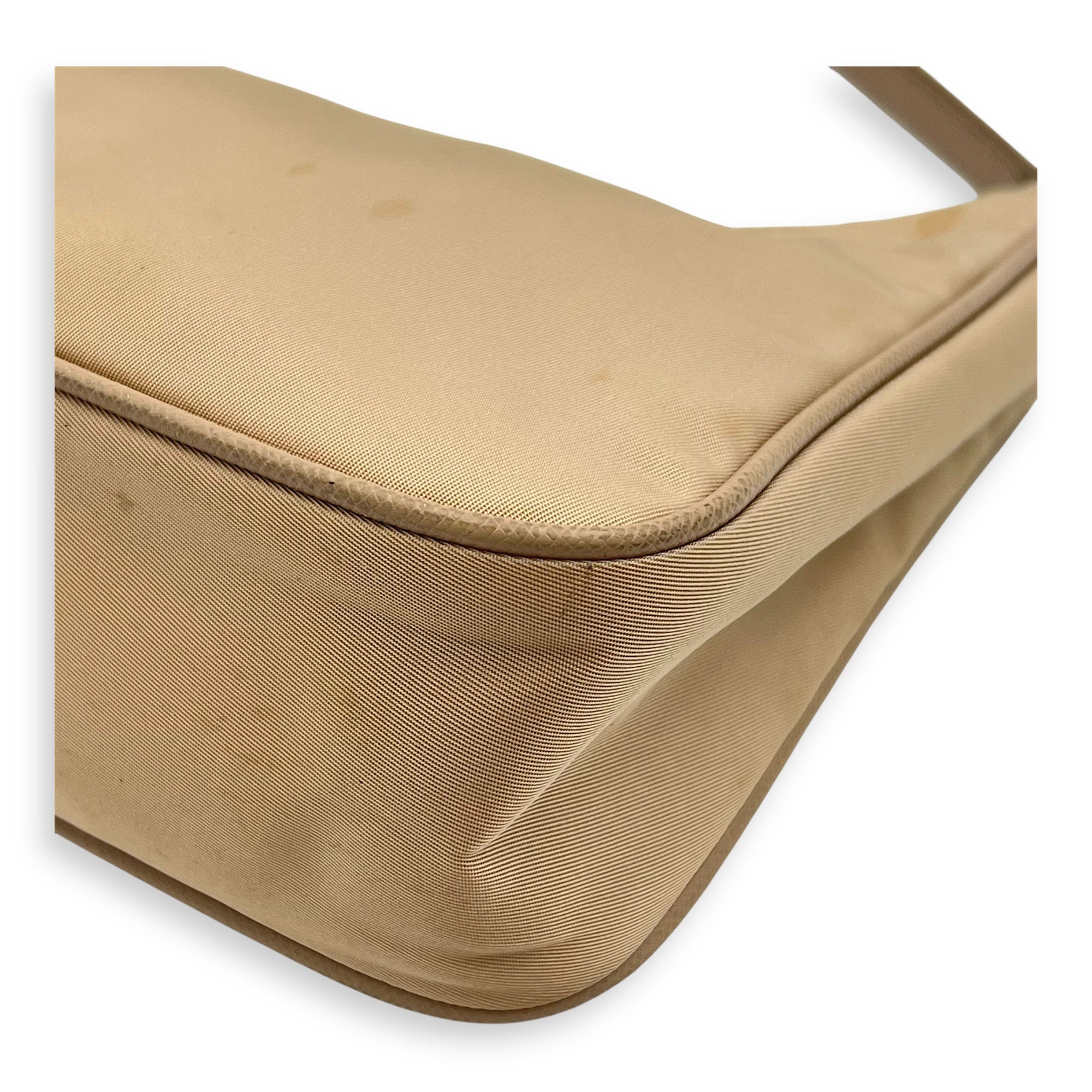 Re-Edition 2005 Shoulder Bag Beige in Re-Nylon, Silver hardware
