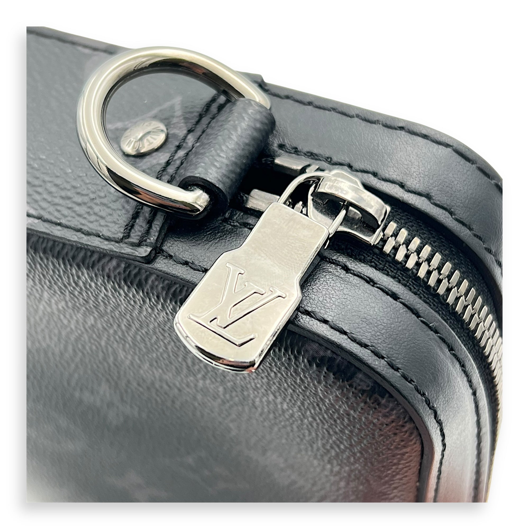 Trio Messenger Eclipse in Monogram Coated Canvas, Silver hardware