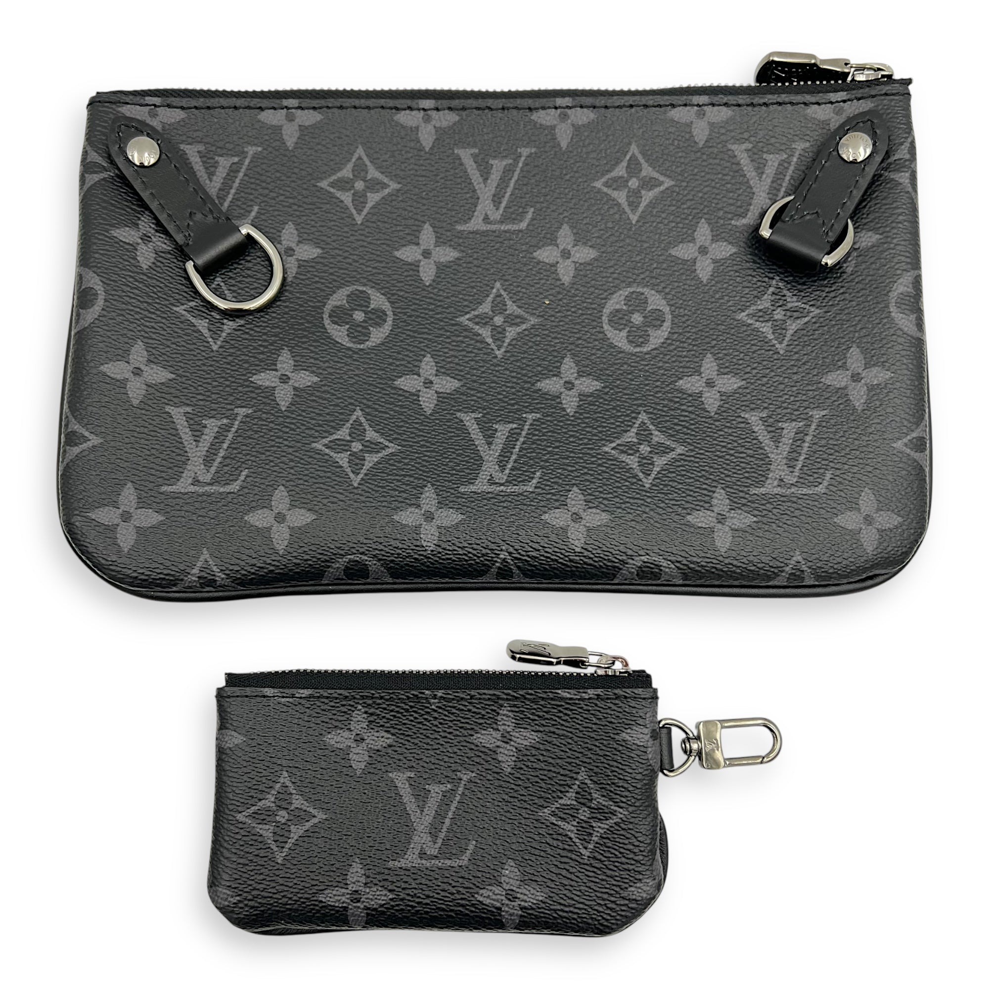 Trio Messenger Eclipse in Monogram Coated Canvas, Silver hardware