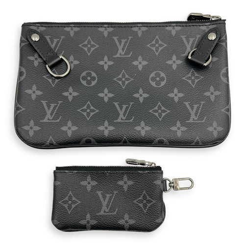 Trio Messenger Eclipse in Monogram Coated Canvas, Silver hardware