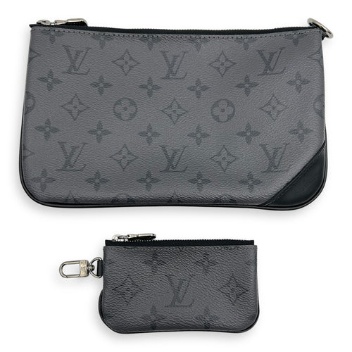 Trio Messenger Eclipse in Monogram Coated Canvas, Silver hardware