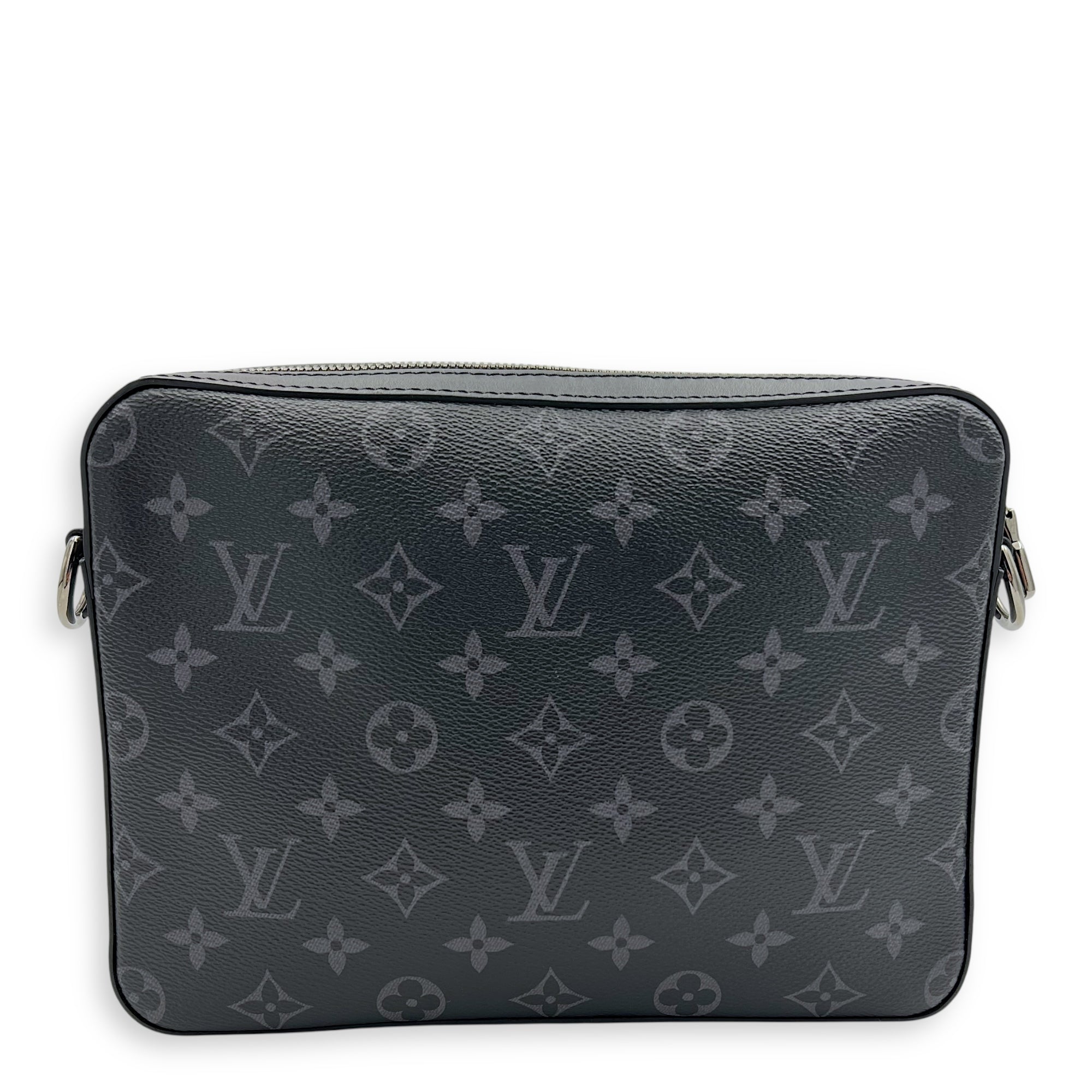 Trio Messenger Eclipse in Monogram Coated Canvas, Silver hardware