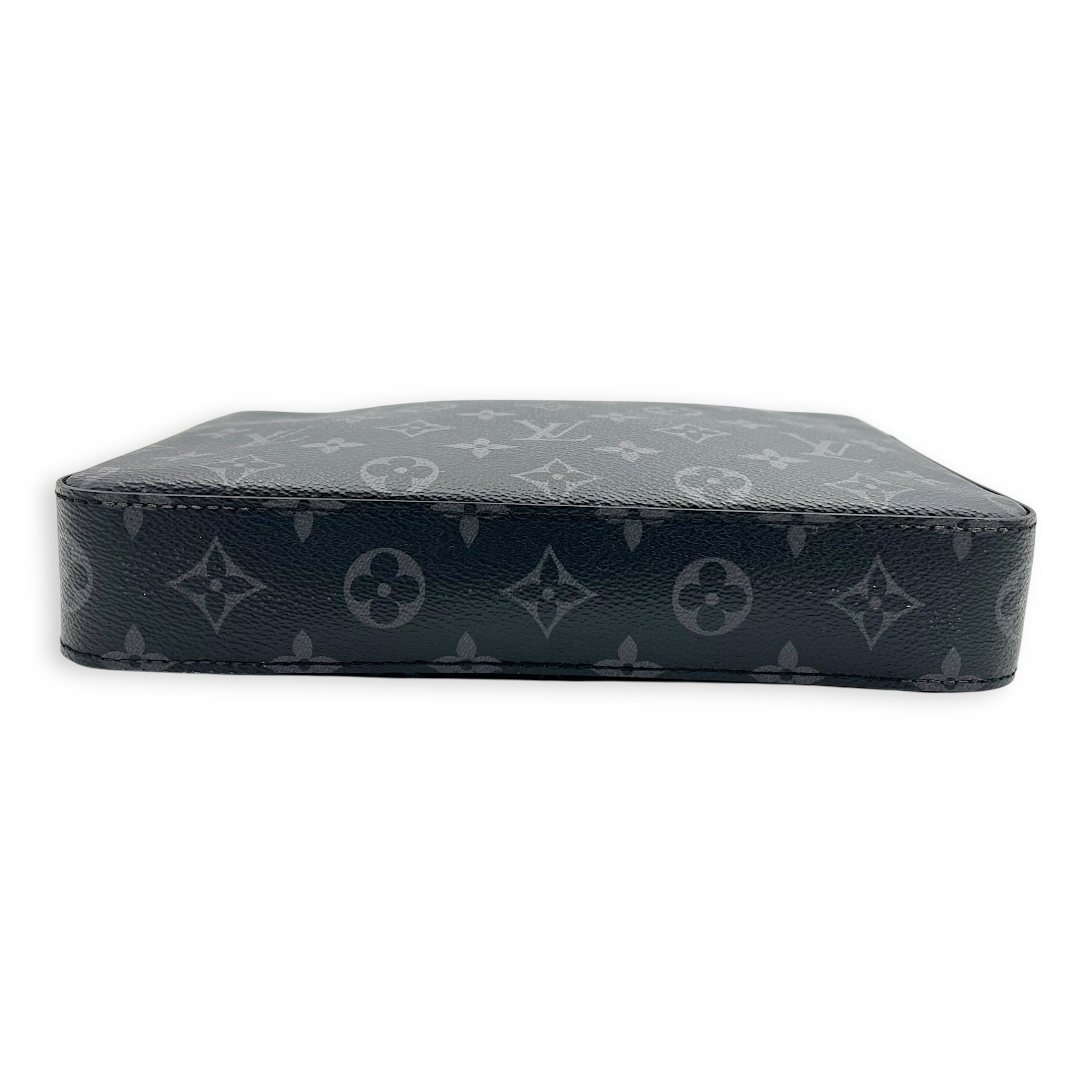 Trio Messenger Eclipse in Monogram Coated Canvas, Silver hardware