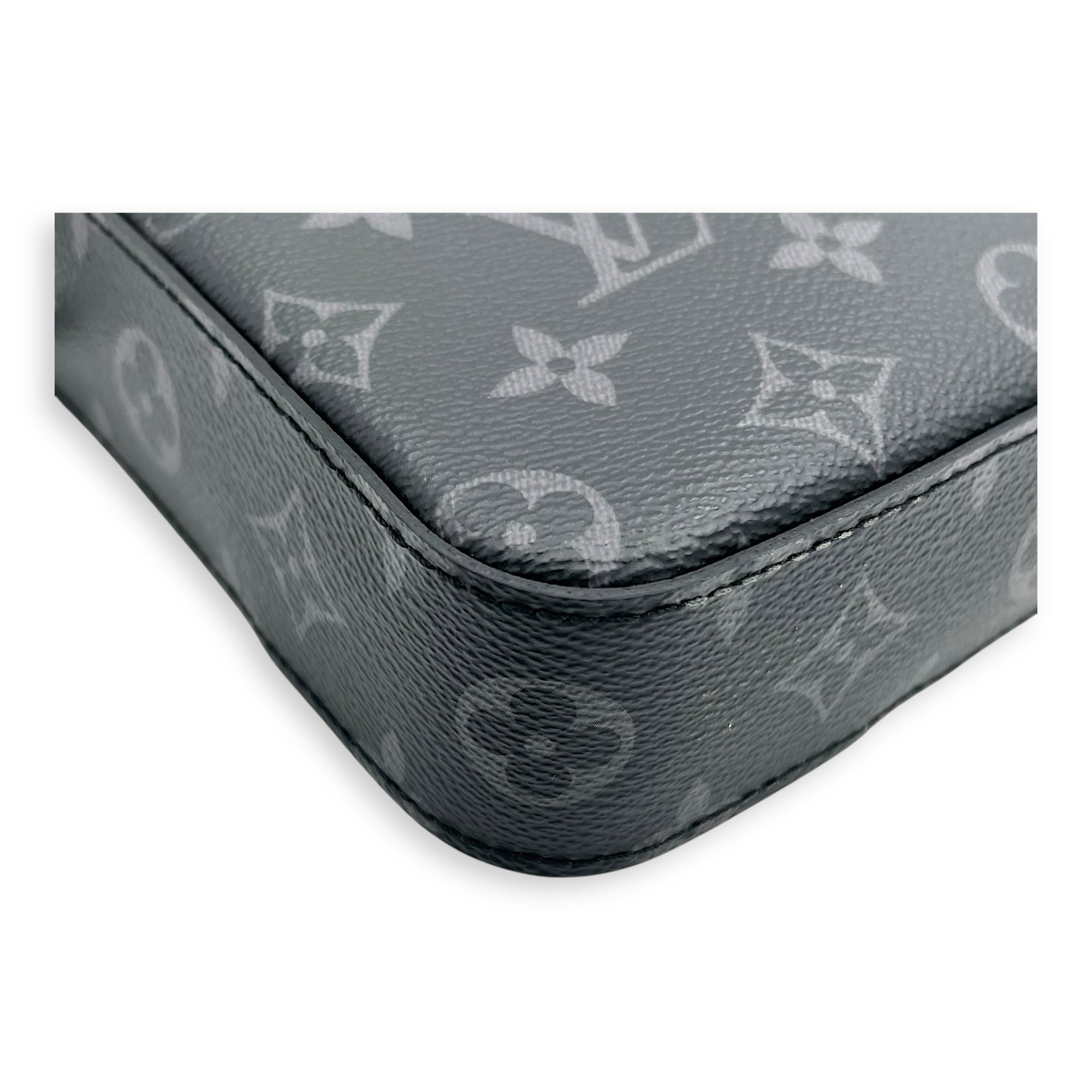 Trio Messenger Eclipse in Monogram Coated Canvas, Silver hardware