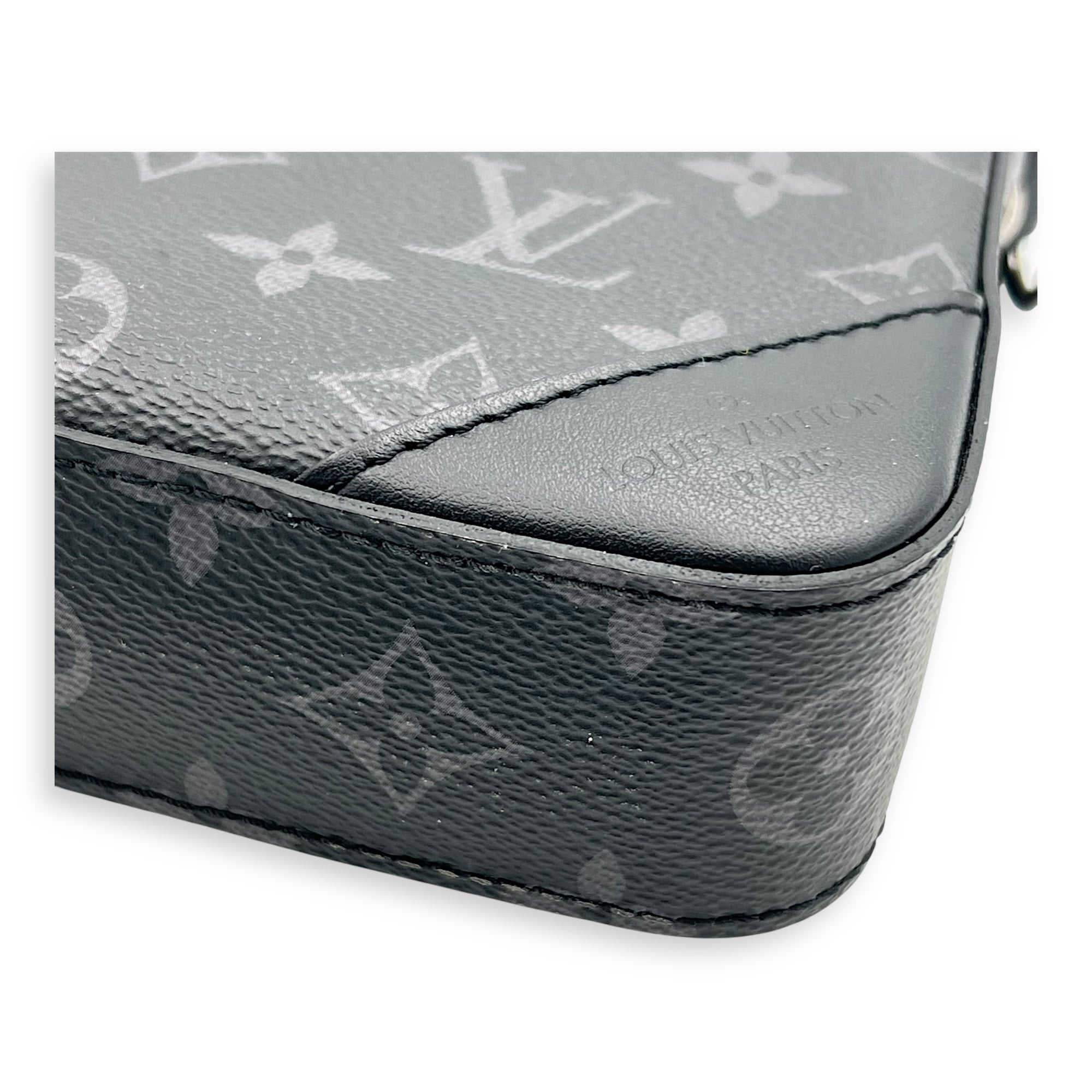 Trio Messenger Eclipse in Monogram Coated Canvas, Silver hardware