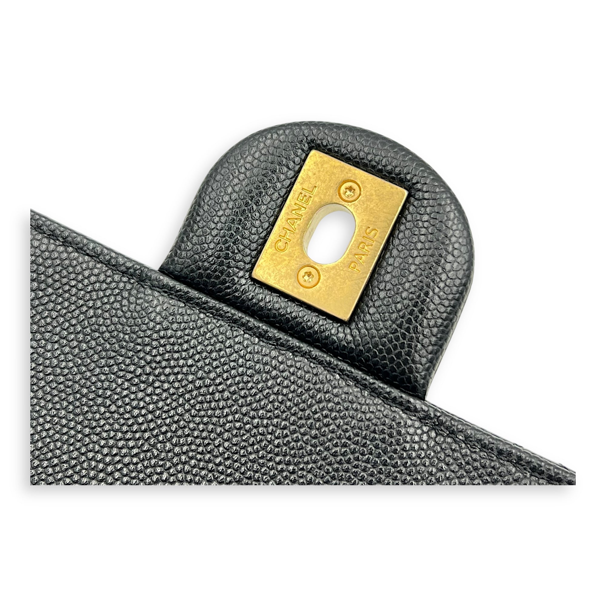 Quilted Seasonal Backpack Gold in Caviar Leather, Gold hardware